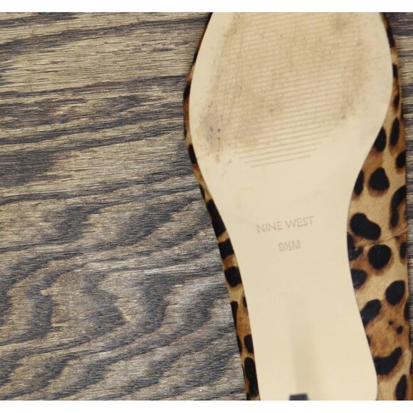 Nine West Womens Arlene Pump Faux Calf Hair Heels WNARLENEP8 Leopard Brown 9.5M - Picture 6 of 12